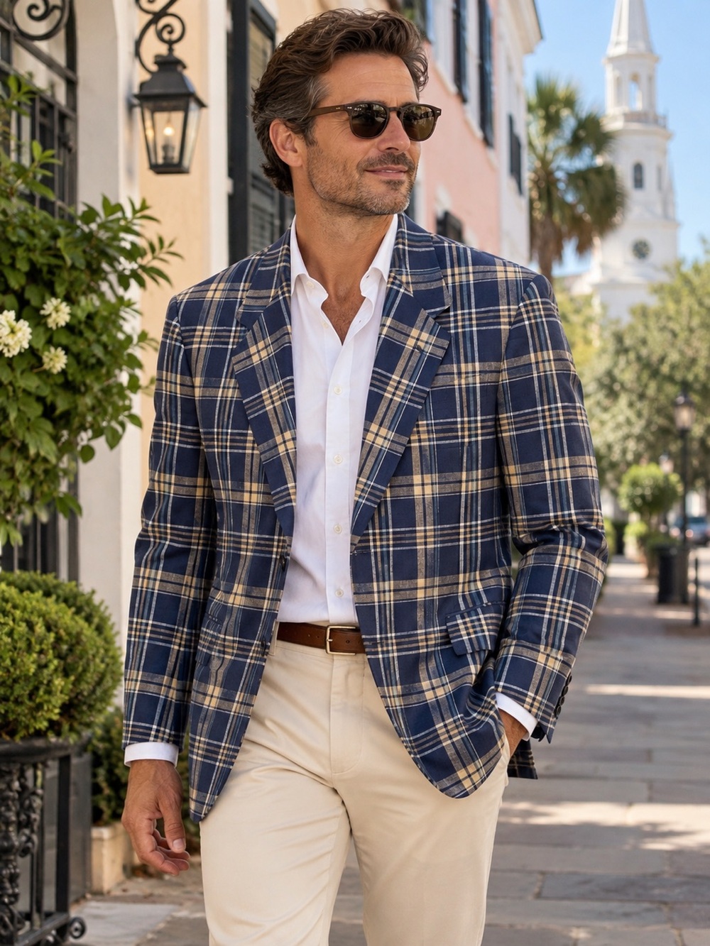 Vintage 1980s Haspel for Berlin’s Charleston Plaid Sport Coat Made in USA